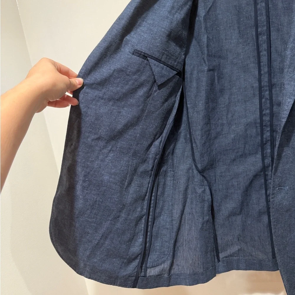 NWT 1901 Extra Trim Fit Linen Cotton Sports Coat Blazer Small S ‎ Navy Preppy